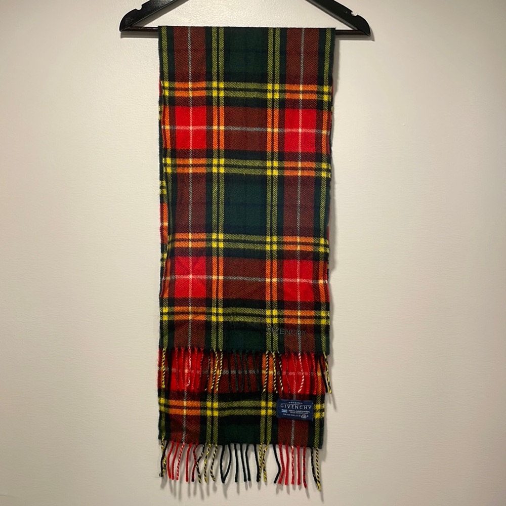Vintage Givenchy Wool Tartan Scarf